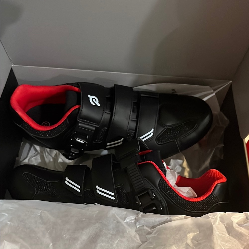 Black and Red Peloton Official Cycling Shoes